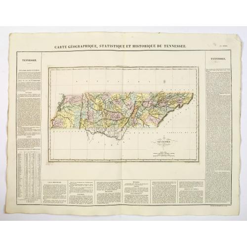 Old map image download for Carte Geographique, Statistique et Historique du Tennessee.