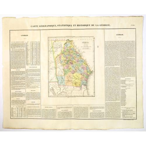 Old map image download for Carte Geographique, Statistique et Historique de la Georgie.