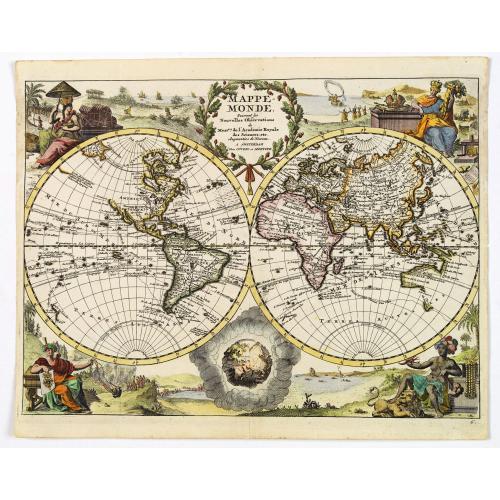 Old map image download for Mappe Monde suivant les Nouvelles Observations. . .