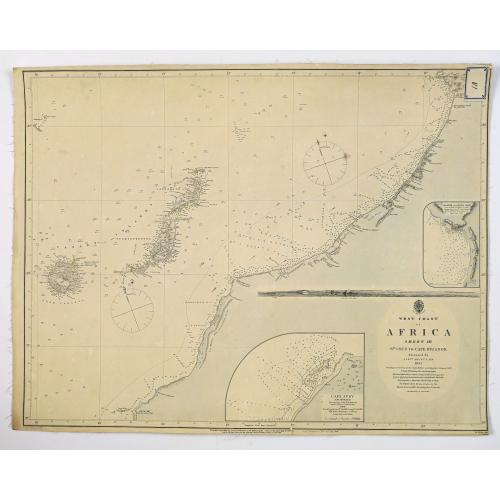 Old map image download for West Coast of Africa, Sheet III Sta. Cruz to Cape Bojador.