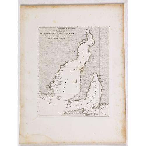 Old map image download for Carte generale des Golfes Bonaparte et Josephine (a la Terre Napoleon, Nouvelle-Hollande) [cartographic material] / par M. M. L. Freycinet et Boullanger, 1803.