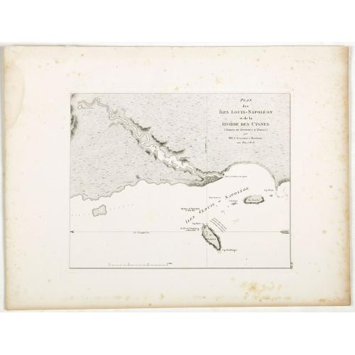 Old map image download for Plan des Iles Louis-Napoleon et de la Riviere des Cygnes (Terres de Leuwin et d'Edels) [cartographic material] / par M. M. L. Freycinet et Heirisson, ans 1801 et 1803.