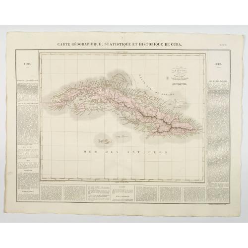 Old map image download for Carte Geographique, Statistique et Historique de Cuba.