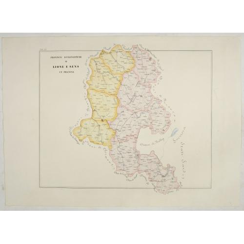 Old map image download for Province ecclesiastiche di Lione e Sens in Francia (Tav LV)