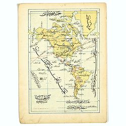 [ North and South America with telegraph cables, with Ottoman script]