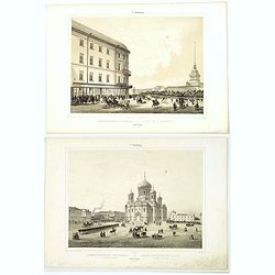 [Set of 6 tinted lithographic views of St. Petersburg.]