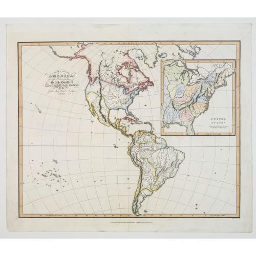 Old map image download for North & South America, for the Elucidation of the Abbe Gaultier's Geographical Games.