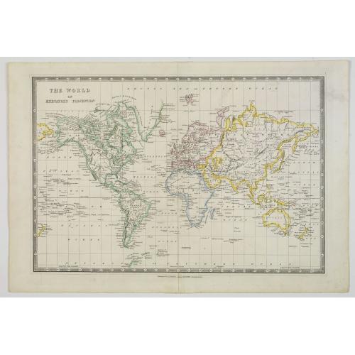 Old map image download for The World on Mercator's Projection.