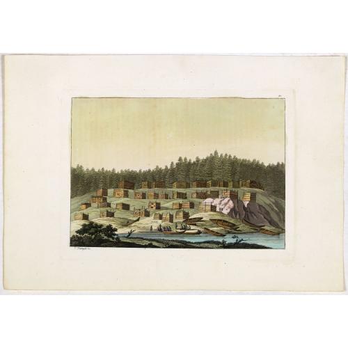 Old map image download for [No title]. [Alaska-North American village with boats].