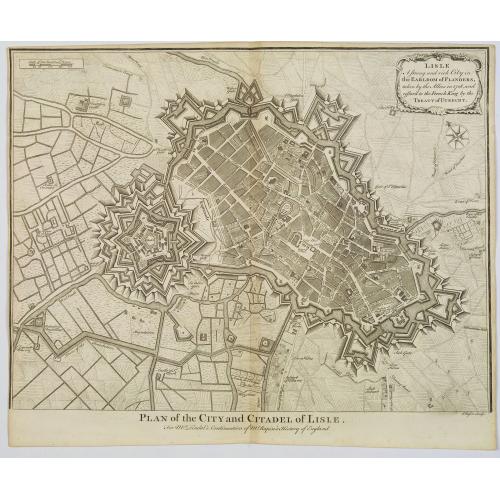 Old map image download for Plan of the City and Citadel of Lisle.