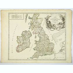 Carte des Grandes Routes d'Angleterre, d'Ecosse, et d'Irlande.