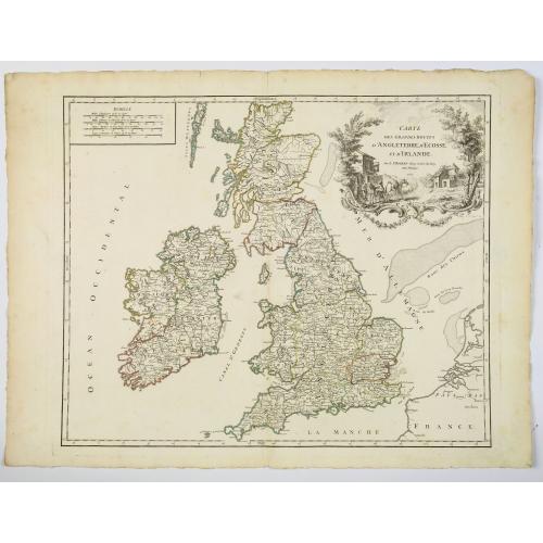 Old map image download for Carte des Grandes Routes d'Angleterre, d'Ecosse, et d'Irlande.