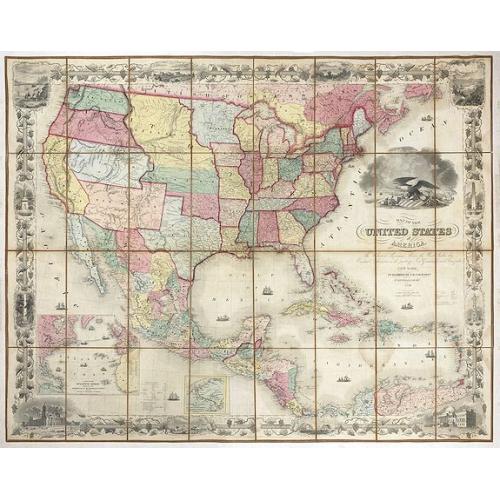 Old map image download for United States of America the British Provinces, Mexico...