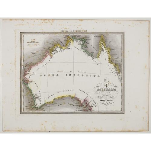 Old map image download for L'Australia con la divisione delle sue coste proposta dal Capit° Vetch.