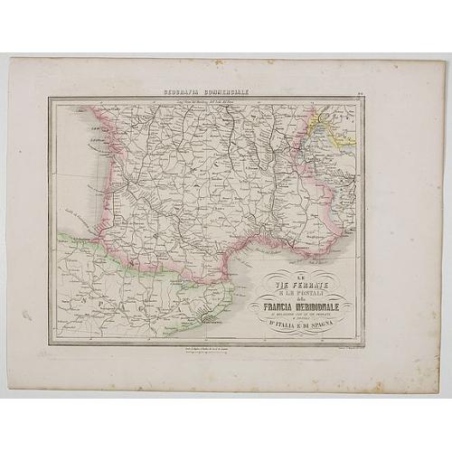 Old map image download for Le Vie Ferrate e le Postali della Francia Meridionale . . .