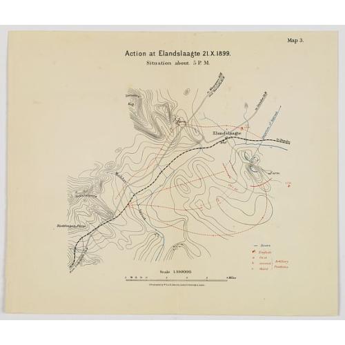 Old map image download for Action at Elandslaagte [Situation about 5pm].