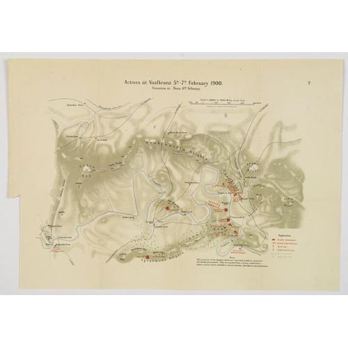 Old map image download for Actions at Vaalkranz 5th-7th February 1900 [Situation at Noon 6th February].