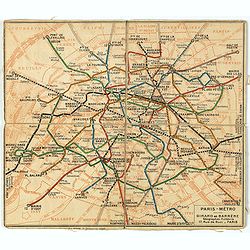 Plan de métro de Paris par Girard et Barrère. Edition de 1942