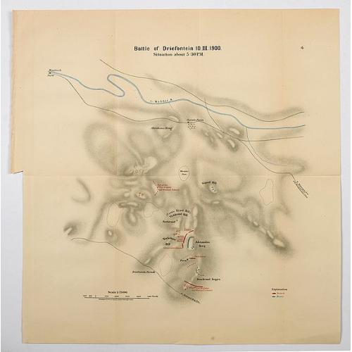 Old map image download for Battle of Driefontein, 10th March, 1900. Situation about 5.30pm.