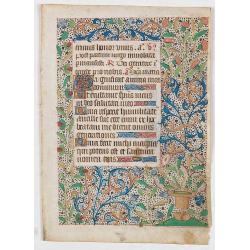 Leaf from a French, probably Breton, Book of Hours, written on vellum.