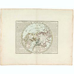 Carte du globe terrestre où les terres de l'hémisphère méridl sont supposées être vues à travers celles de l'hémisphère septentl.