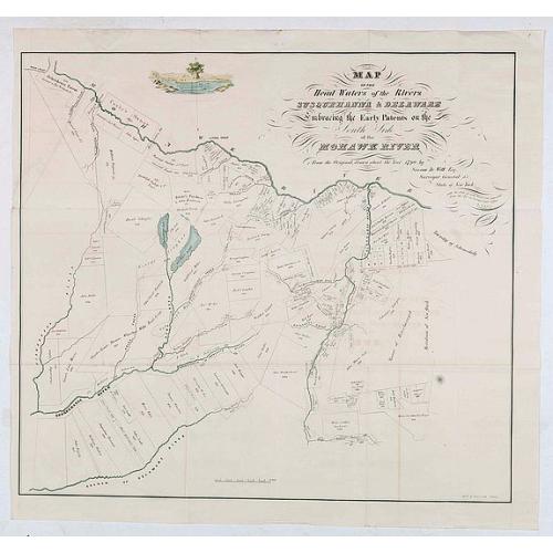 Old map image download for Map of the Head Waters of the rivers Susquehanna & Delaware . . .