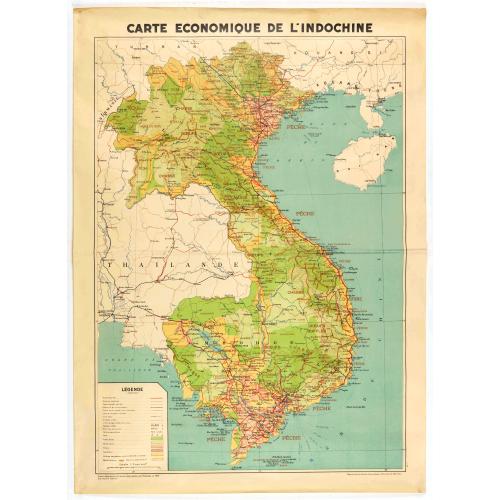 Old map image download for Carte économique de l'Indochine.