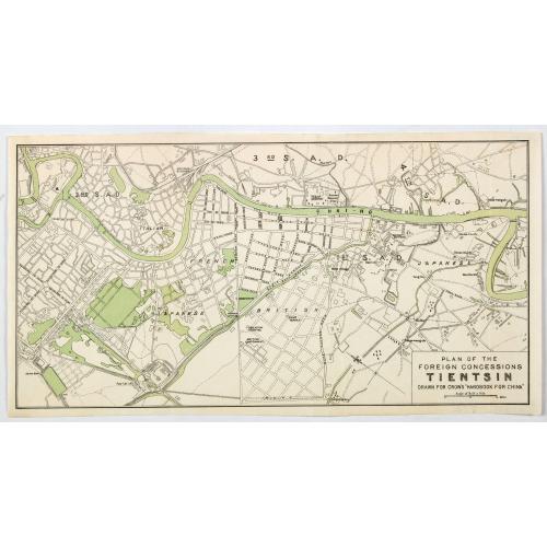 Old map image download for Plan of the Concessions Tientsin.