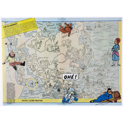 Old map image download for Tintin, Globe-Trotter.