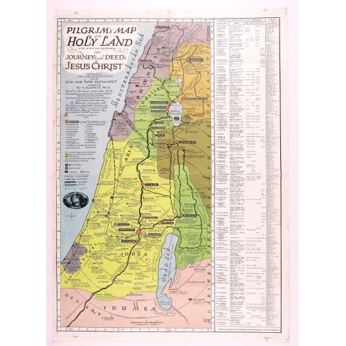 Old map image download for Pilgrim's Map of the Holy Land. . .