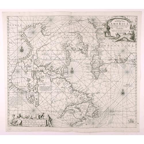 Old map image download for Pascaarte vande Noorder Zee Custen van America, vande West-Hoeck van Ysland doorde...