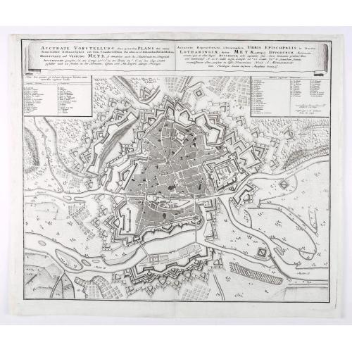 Old map image download for Accurata Repraesentatio ichnographica Urbis Episcopalis in Ducatu Lotharingiae, dictae Metae, antiquis Divodorum Mediomatricorum . . .
