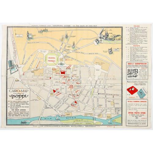 Old map image download for Souvenir Guide Map of Cairo.