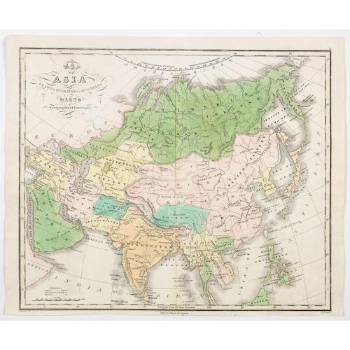 Old map image download for Map of Asia drawn & engraved to accompany Hart's Geographical Exercises.