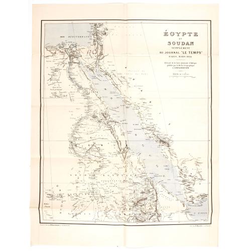 Old map image download for Egypte et Soudan supplément au journal "Le Temps", Paris, Mars 1884