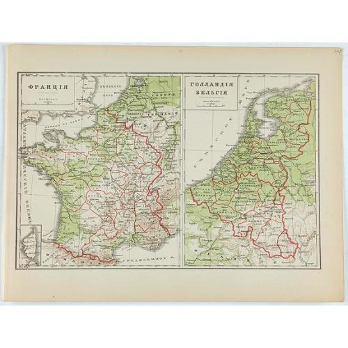 Old map image download for [France - The Netherlands - Belgium].