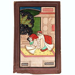 Indian erotic painting on paper.