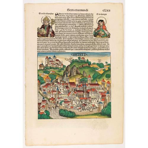 Old map image download for Quita Etas Mundi. Folium CLXII {With panoramic view of Eichstädt]