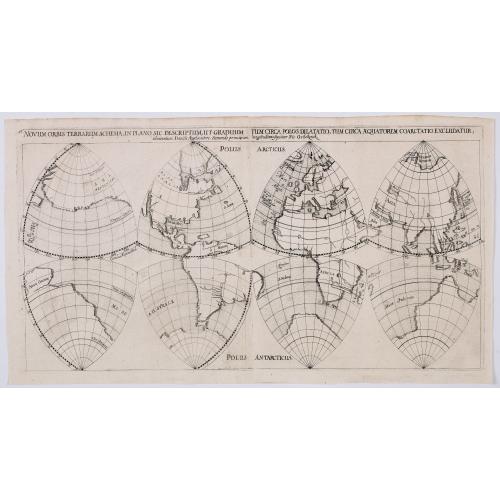 Old map image download for Novum Orbis Terrarum Schema, In Plano Sic Descriptum, ut Graduumtum Circa Polos. . .