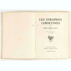 Les Strophes libertines du chevalier Naja. Bois originaux de Gécé.