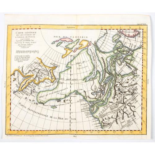 Old map image download for General Map of the Discoveries of Admiral de Fonte representing the great probability of a Passage to the North West by Thomas Jefferys. . .