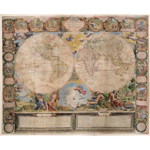 Old map image download for Le Globe Terrestre represente en deux plans-hemispheres dresee. . .