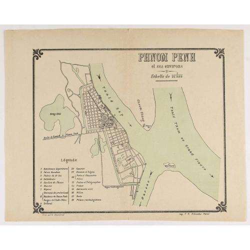 Old map image download for Plan Phnom Penh et ses environs.