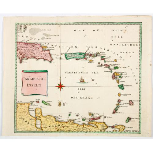 Old map image download for [3 maps and 4 views of the Dutch West Indies.]