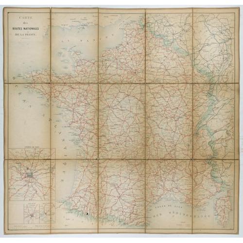 Old map image download for Carte nationale des routes de la France.