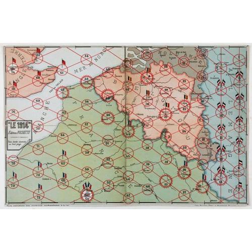 Old map image download for [Goose game board] Le 1914 Edition pochette.