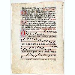 Leaf on vellum from a antiphonary.