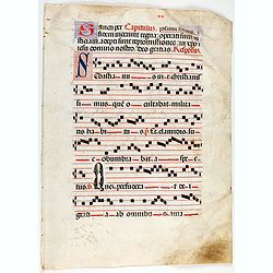 Leaf on vellum from a antiphonary.