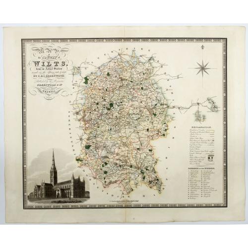 Old map image download for Map of the County of Wilts from an actual survey in the years 1919 & 1820. . .