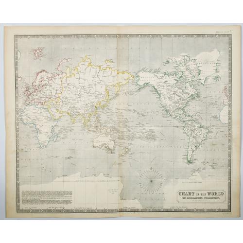 Old map image download for Chart of the World on Mercator's Projection.